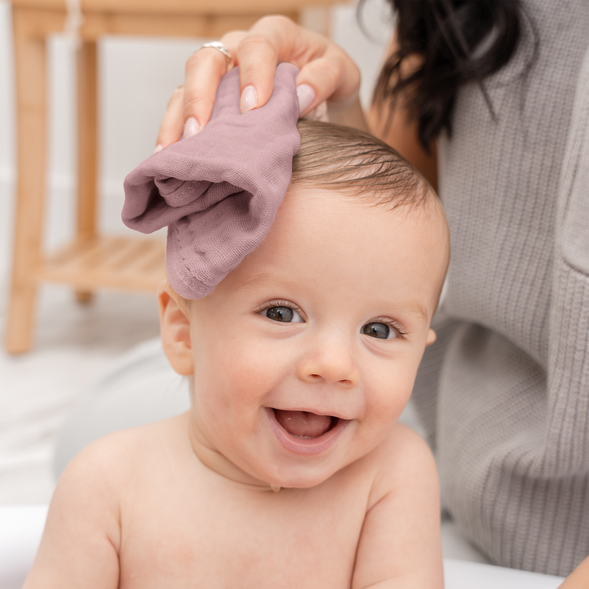 Muslin Baby Washcloths, Soft 10"x10" Cotton by Comfy Cubs: Pacific Blue / 6-Pack 10”X10”